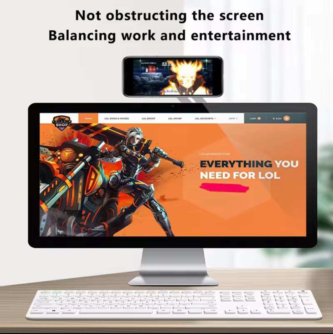 WhatsApp-Image-2025-05-06-at-5.31.49-PM.jpeg Laptop Phone Stand Metal Expansion Screen Side Mount Magnetic Folding Phone Holder For Xiaomi IPhone Pc Pointer Support / Bracket - Image 2